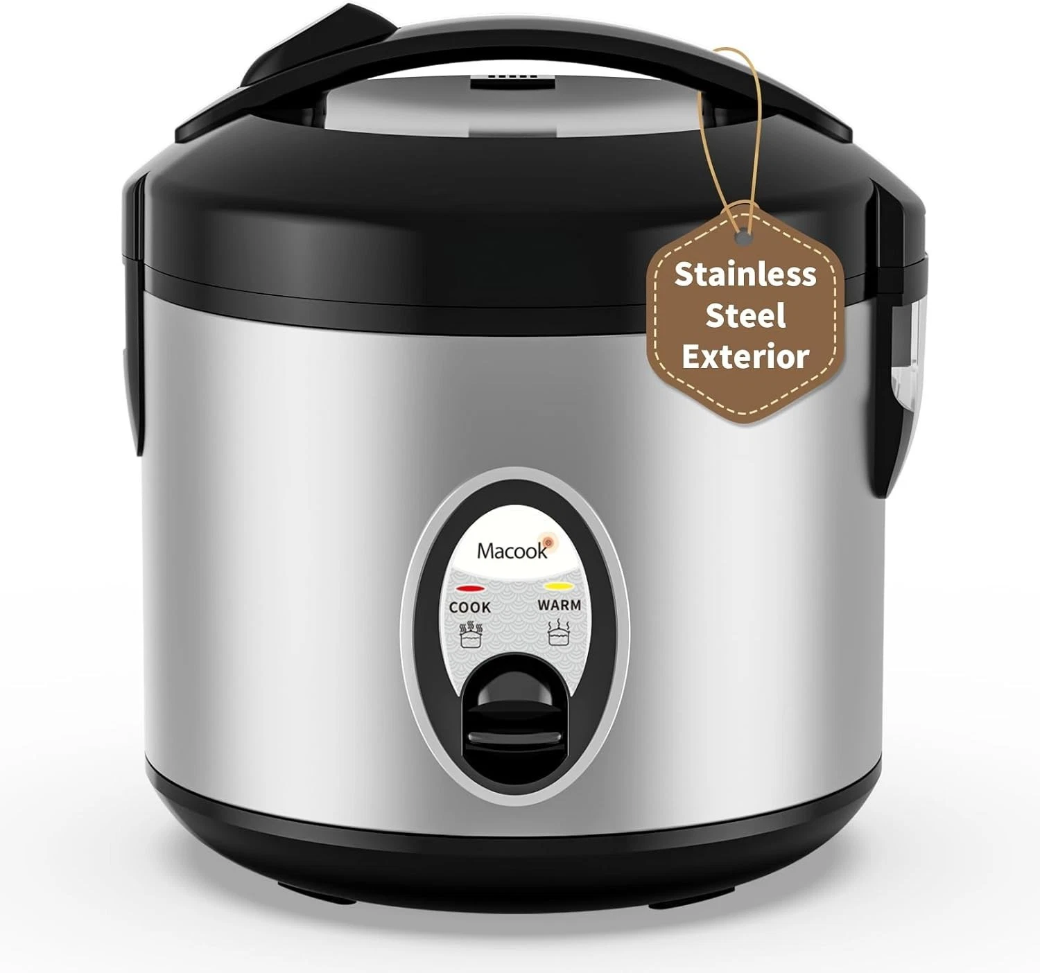 Stainless Steel Rice Cooker W/ Steamer 4-Cup Uncooked 1.0L)/8-Cup Cooked