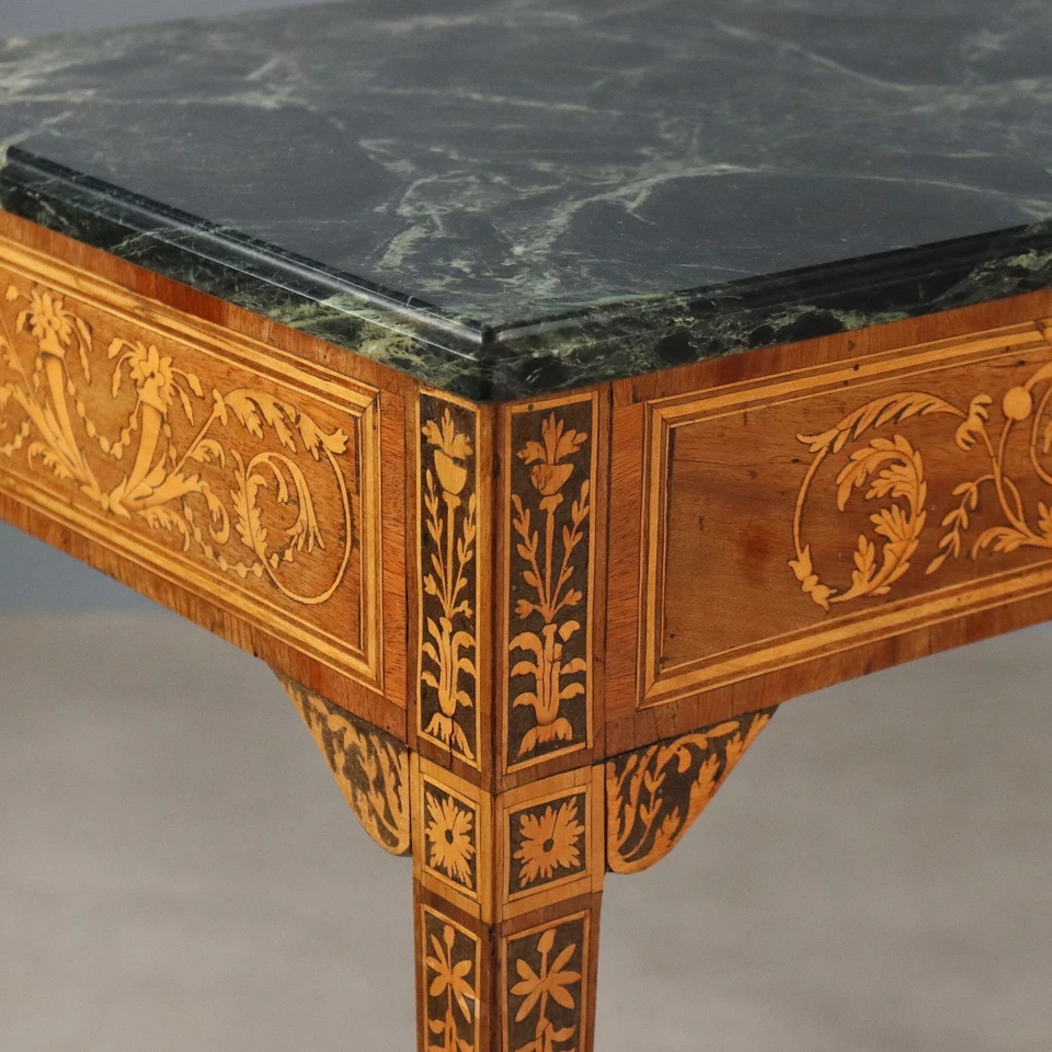 Console Néoclassique Ancienne Noyer Marbre XVIIIe Siècle Originale - Photo 4/4