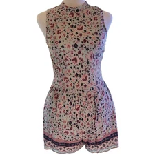 XHILARATION Womens Floral Romper Sz Small Open Back Cottagecore Farmhouse Cute