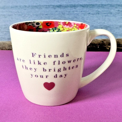 Inside Out Keramik Kaffee Tee Becher - Freunde sind wie Blumen O