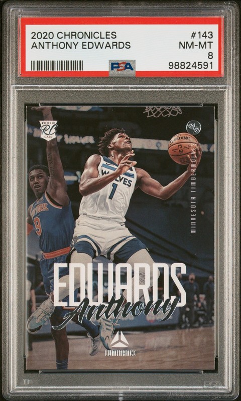 2020 PANINI CHRONICLES #143 ANTHONY EDWARDS ROOKIE RC PSA 8