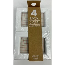 4 Pack Mini Photo Frames 2x3 White Picture Frames NEW