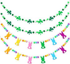 4 Pcs St. Patrick'S Day Easter Banner Decor St. Patrick'S Day Felt Garland Easte