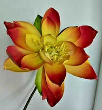 Artificial White Natural Feel large lotus blossom stem