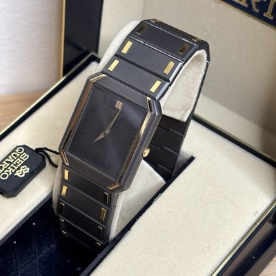 NOS Neo Vintage Seiko Two Tone Tank Watch Dial Gray 7430-5470 Thin