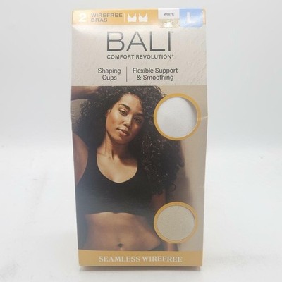 Bali Women's Comfort Revolution Shaping Wirefree Bra, White/Nude, Large