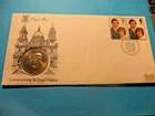 1981 British FDC and Royal Wedding Coin - Toned