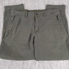 Weather Proof Pants Men's  36x30 Trail Utility Pocket Green Elastic Waist 