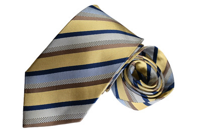 BRUNO PIATTELLI MEN'S TIE YELLOW/STRIPED WIDTH: 3.5/8'' LENGTH: 59''