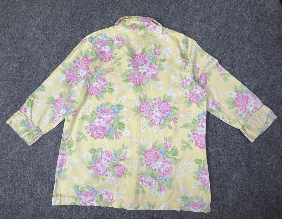 Juego de pijama American Living para mujer L amarillo floral casa de campo Shabby Chic Y2K Foto 3 de 4