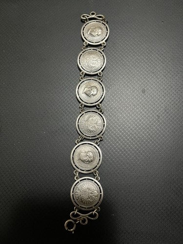 Vintage Silberarmband mit 6 Münzen – Maria Theresia 1780 & Kaiser Franz Joseph