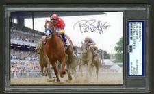 Bob Baffert Signed Photo (PSA) 2018 Belmont Stakes Justify Trainer Triple Crown