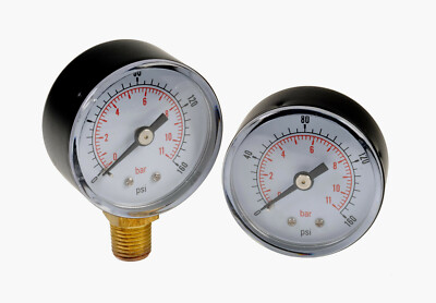 Druckluft Stahlgehäuse Manometer Boden hinten 40mm 50mm 63mm 1/8'' 1/4'' BSP