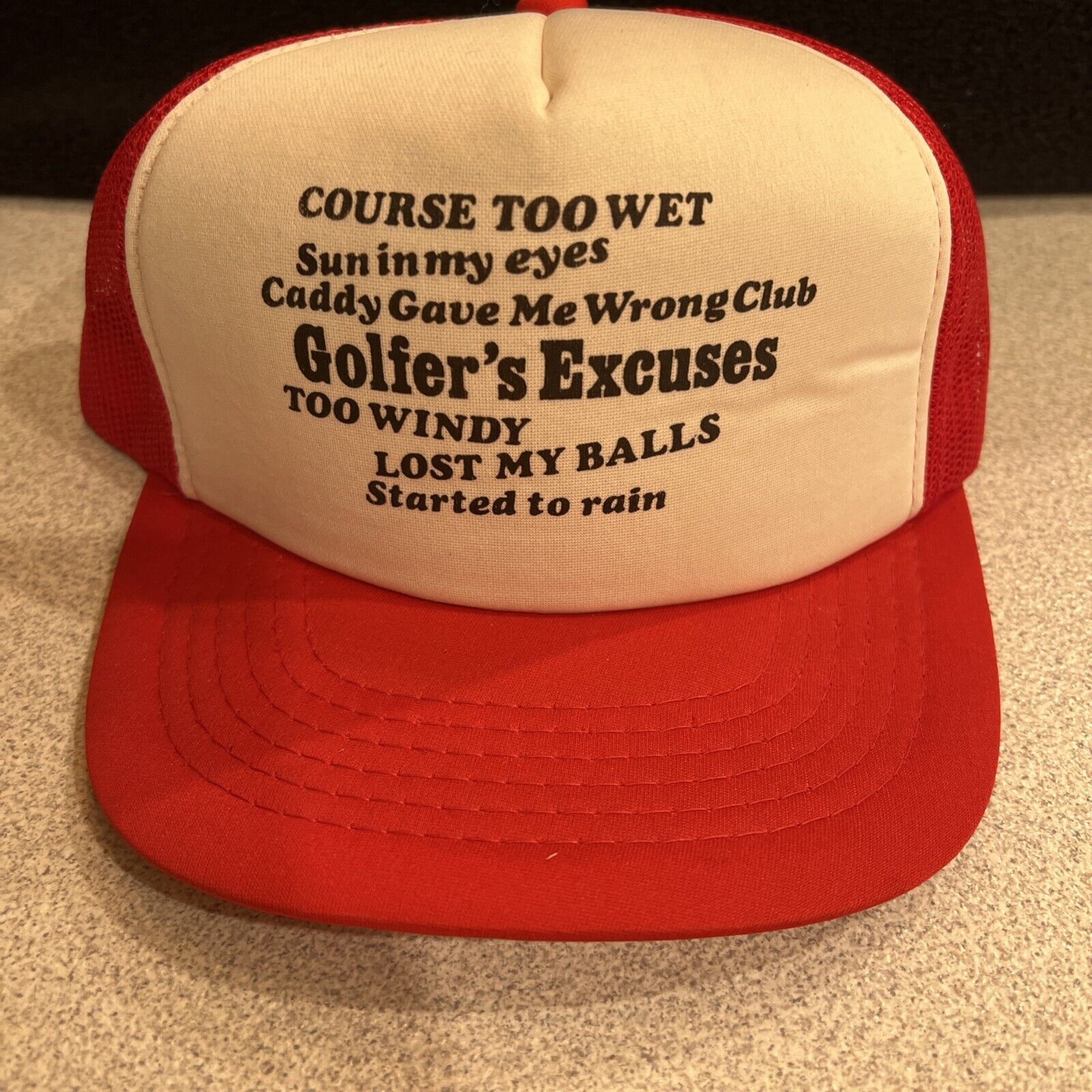 Vintage 90s Trucker Hat Golf Novelty Humorous Fun… - image 1
