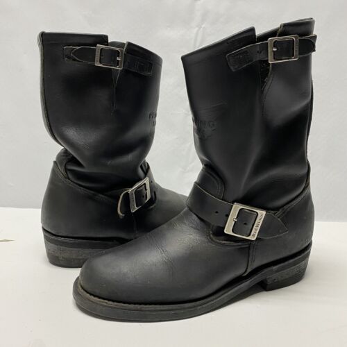 Red Wing Shoes 968 Engineer Boots Mens 9 D Black Motorcycle Soft Toe engineering - 第 1/13 張圖片