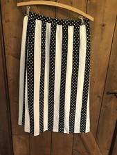Vintage SASSON Black  White Striped Polka Dot Skirt 80s / 90s Size S 10 
