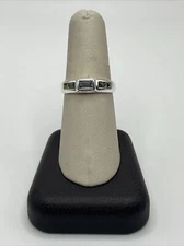 Sterling Silver, Light Blue and Yellow Size 8 Ring