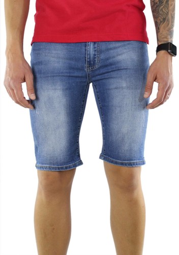 Bermuda Uomo Jeans Strappati Blu Slim Shorts Denim Pantaloni Corti | eBay