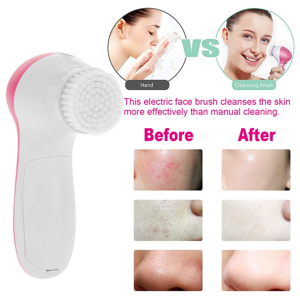360° 5 in 1 Facial Cleansing Brush Electric Face Body Scrub Tools ...