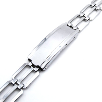 Vintage 17.0 mm Art Deco style open link wristwatch bracelet w/four-part clasp