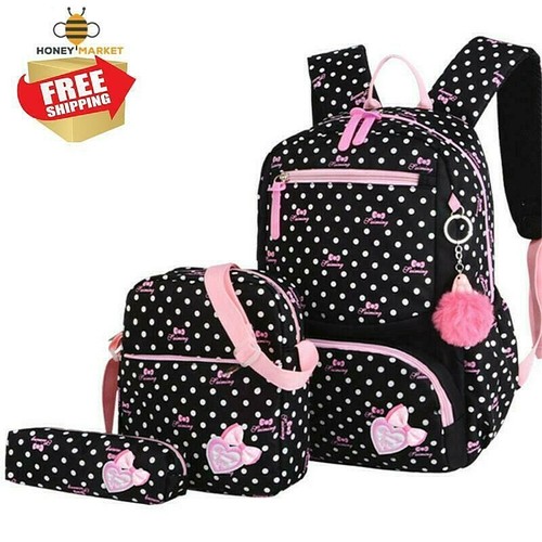 3pcs/set Morrales Escolares Para Niñas Mujer Bolsos De Colegio Mochilas  Lonchera | eBay