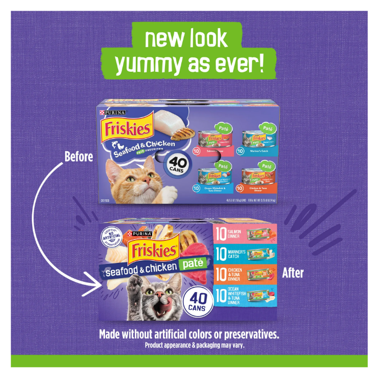 Purina Friskies Pate, Soft Seafood and Chicken Variety Pack, Wet Cat Food, 5.5 o