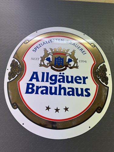 Großes Emailschild Allgäuer Brauhaus Kempten aus dem Lager von Boos & Hahn