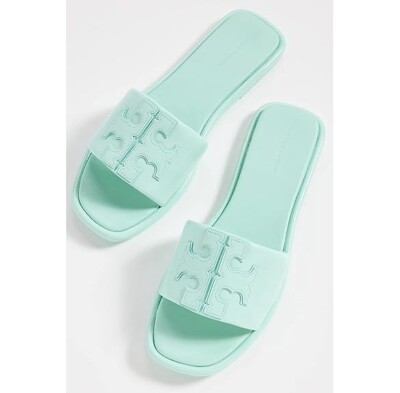 Tory Burch Rubber Slide Sandals New Tory Burch Double T Leather
