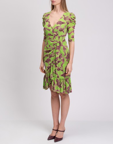 UVP406€ DIANE VON FURSTENBERG A-Linien Kleid US4 UK8 IT40 S Blumen Wickeloptik - Bild 5 von 9