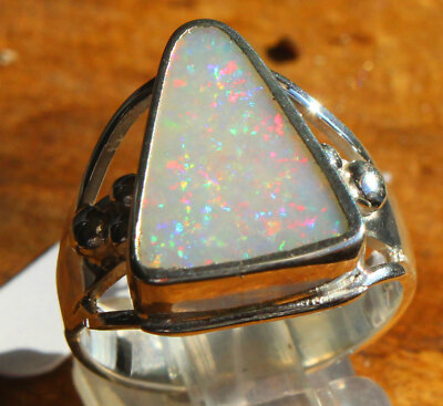 Multicolor Opal 3.7 Carat 950 Silver Ring Size 18.1mm