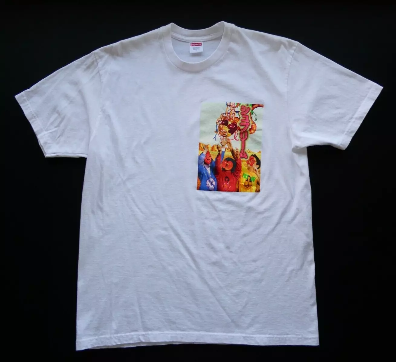 Tee shirt blanc Supreme Sekintani La Norihiro, grande taille (L), rare, graphique