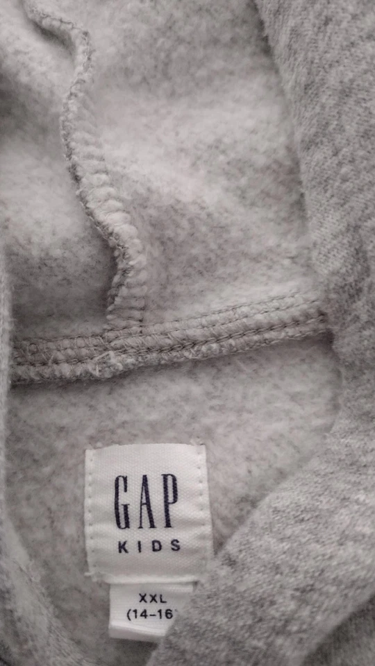 Suéter con Capucha Gap Girl Gris/Rosa Logo Talla XXL 14-16 Foto 2 de 2