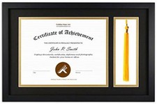 11x17.5 Diploma Tassel Shadow Box Frame with Double Mat for 8.5x11 Certificate