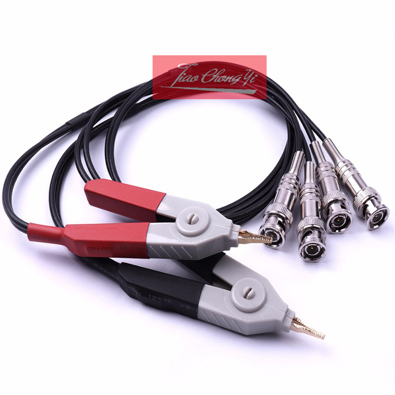 Kelvin LCR Test Tester Probe Lead Clip Cable With 4 BNC For LCR Meter