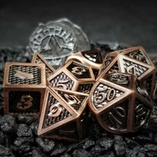 Sage's Dragonstones - Copper Black Metal Polyhedral Dice Dungeons Dragons