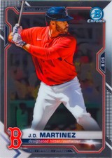 J.D. Martinez 2021 Topps Bowman Chrome Baseball Base Card #58 Boston Red Sox