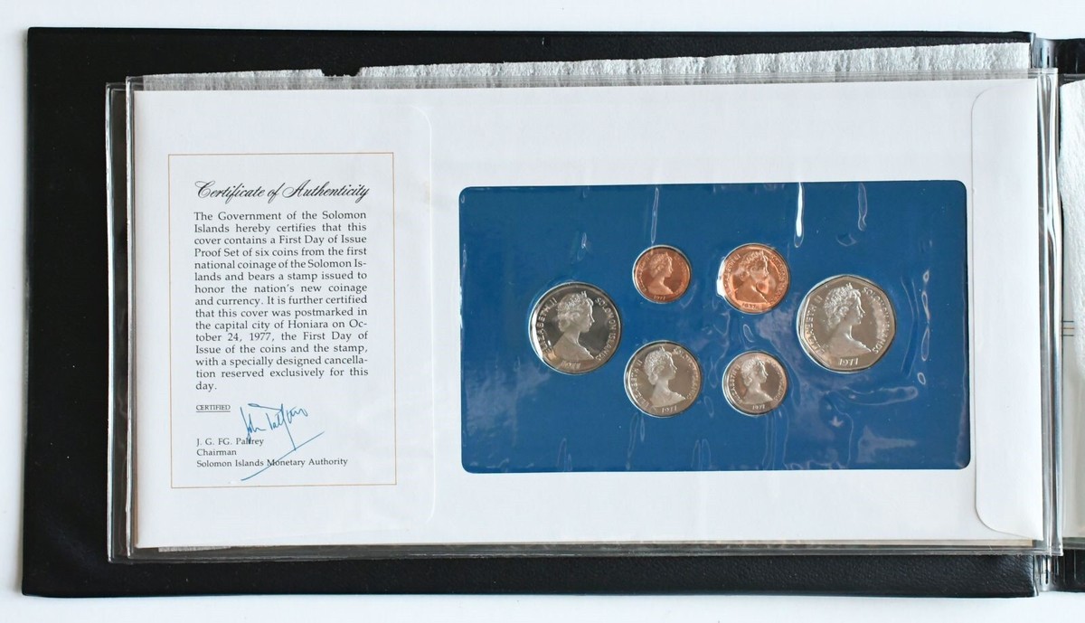 1977 Solomon Islands First Currency & Coins First Day of Issue