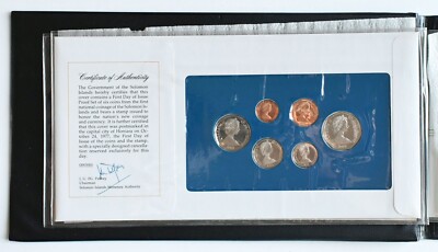 1977年 ソロモン諸島 初発行通貨と硬貨 初日発行記念セット 1977年