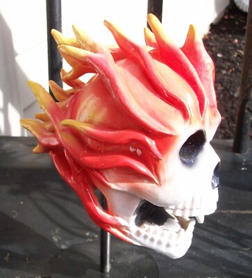 Skeleton Skull Head Resin Air Brushed WILD FLAMMING Monster Hot Rat Rod Flames