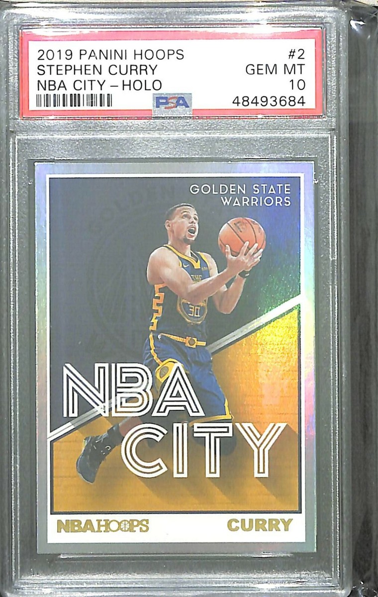2019-20 Panini Hoops Holo NBA City #2 Stephen Curry PSA 10