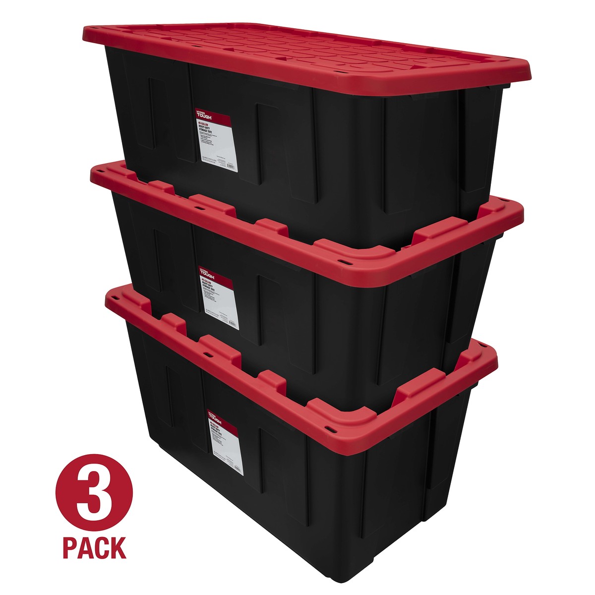 Pack 40 Gal Plastic Storage Tote Container Organizer Bin Boxes
