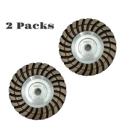 2 PK 4'' Diamond Cup Wheel  Grinding Concrete and Masonry 5/8''-11 Thread 24 Segs
