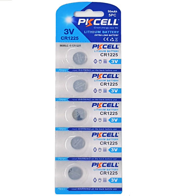      5 x CR1225 3V Lithium Knopfzelle 50 mAh lose Markenware PK