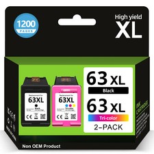 63-XL Ink Cartridge F6U64AN For HP 63XL Envy 4520 4512 4516 Officejet 3830 4650