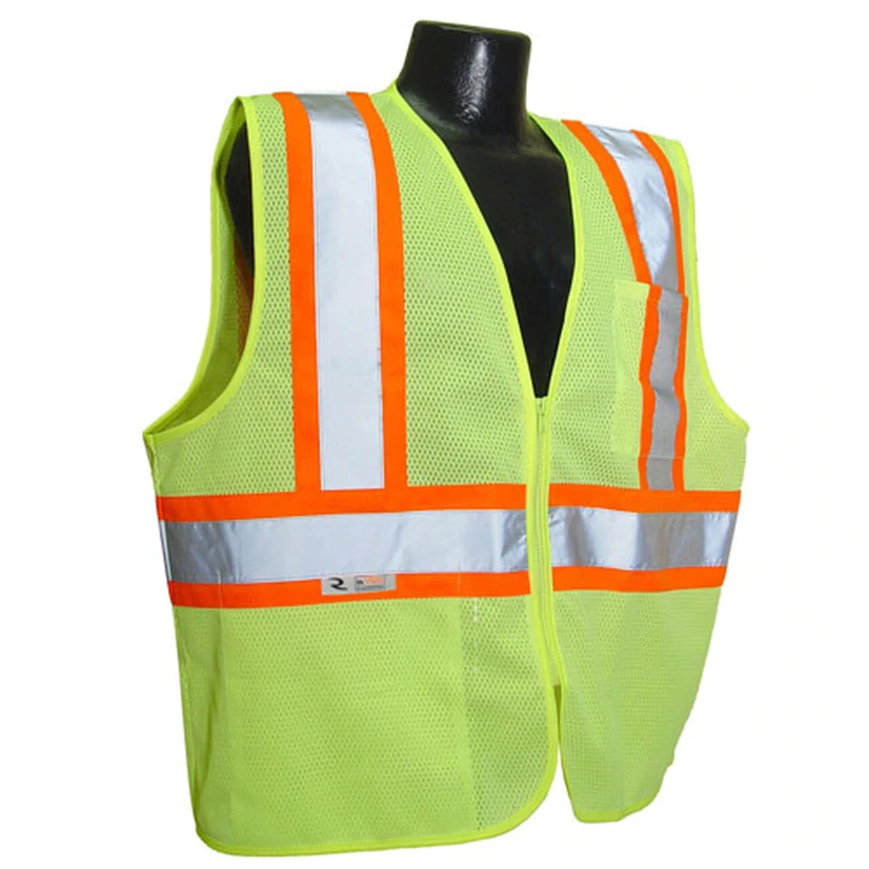 ANSI CLASS 2 MESH HIGH VISIBILITY REFLECTIVE ROAD WORK CONSTRUCTION SAFETY VEST - Image 3 of 4