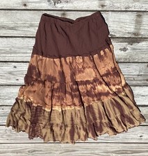 Boho Fairycore Festival Hippy Tie-dye Earthtones Maxi Long Skirt Used sz S