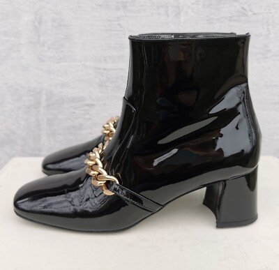 MARC CAIN Womens ankle boots black patent leather EU 39 UK 6 US 8 Italy