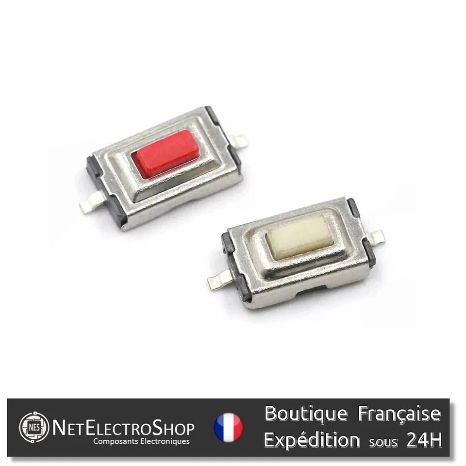 Bouton Poussoir CMS, 3x6x2.5, Micro Interrupteur, Switch SMD, 2 pins, 5 à 50pcs - Photo 2/4