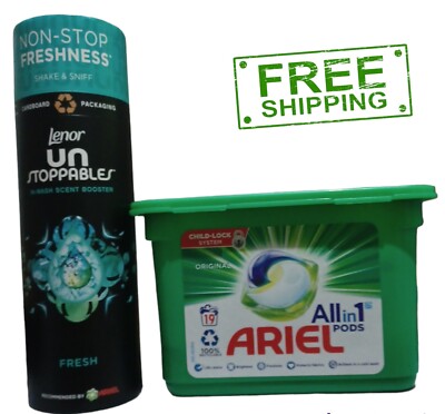 Lenor Unstoppables 255g with Ariel All-in-1 Pods 19 pods BUNDLE PACK