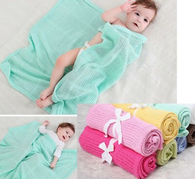 Summer Cotton Baby Blanket Candy Colours Infant Newborn Travel Breathable  Throw